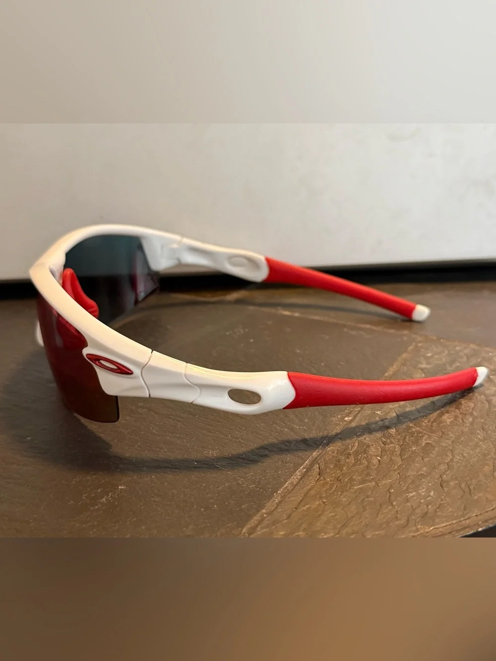 Oakley Radar Path Sunglasses, White/Red +Red Iridium Polarized - Orig Generation